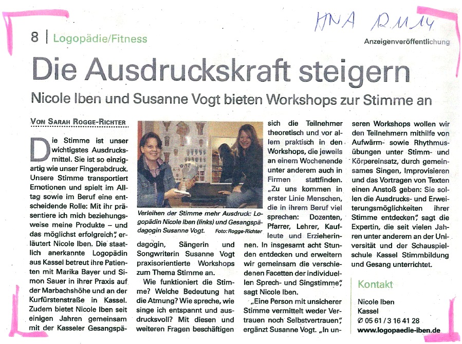 Zeitungsartikel: Die Ausdruckskraft steigern